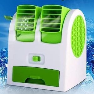 Mini Cooler for room temperature, cooling small cooler, and portable air cooler (Green)